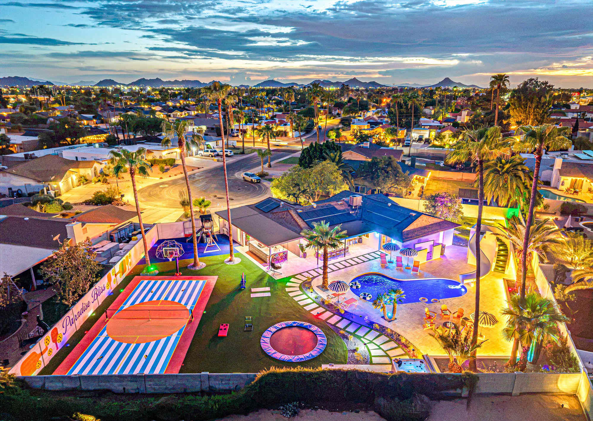 Paradise Bliss Resort at twilight